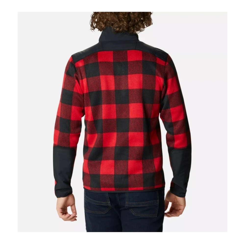 Columbia Men's Sweater Weather Printed Half Zip Fleece buffalo plaid